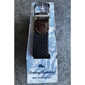 Tommy Bahama Men's Reversible Stretch Belt Navy/Brown Size L/XL 38-42